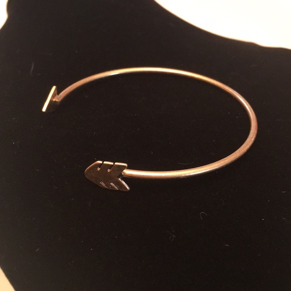 Arrow Bracelet, Gold Toned, Rhinestone - Picture 3 of 6